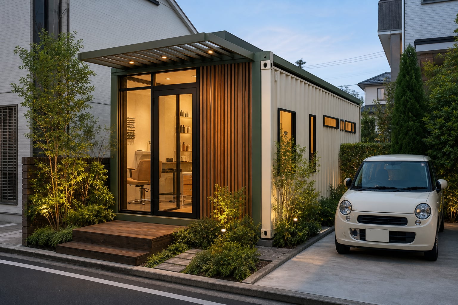 STARCONTAINER 狭小地サロン型コンテナの土地活用イメージ